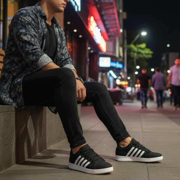 Tenis Enzotec Solaro ‣Negro‣Blanco‣